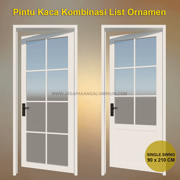 Pintu Aluminium Kaca Single Swing